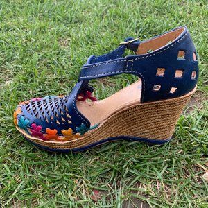 Women Genuine Mexican Leather Closed Toe Platform